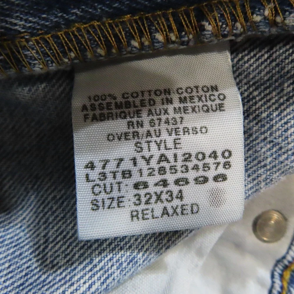 Vintage Polo Ralph Lauren USA Flag Relaxed Jeans 32x34 Light Wash 90s Y2K - Picture 11 of 12